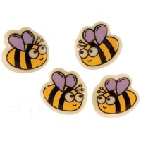 4 Mini Abeilles (2 cm) - Chocolat Blanc