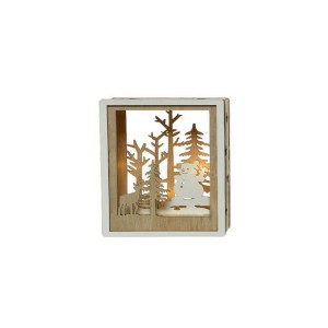 Tableau Lumineux Bonhomme de Neige (15 cm) - Bois