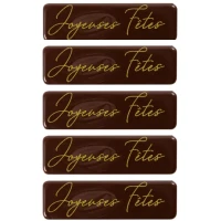 5 Petites Plaquettes Joyeuses Ftes (4,5 cm) - Chocolat