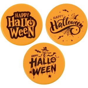 3 Disques Halloween  5 cm - Chocolat Blanc