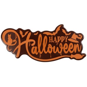 Grande Plaquette Happy Halloween 15 cm - Chocolat Noir