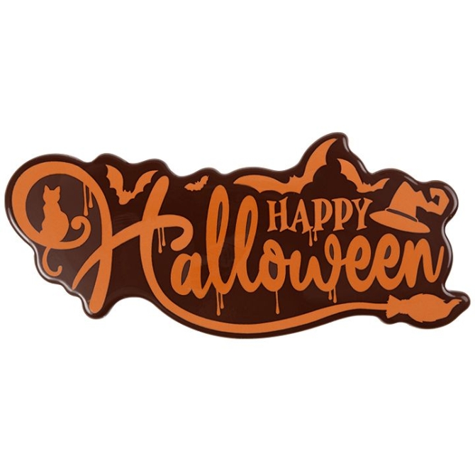 Grande Plaquette Happy Halloween 15 cm - Chocolat Noir 