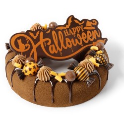 Grande Plaquette Happy Halloween 15 cm - Chocolat Noir. n1