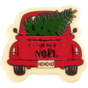 3 Voitures Joyeux Nol (4,8 cm) - Chocolat Blanc