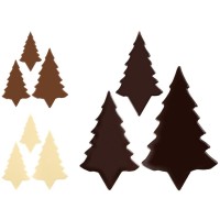 Set de 3 Sapins de Nol - Chocolat Noir