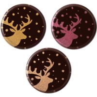 5 Mini Disques Renne ( 3 cm) - Chocolat Noir