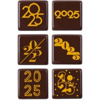 4 Plaquettes 2025 (3 cm) - Chocolat Noir