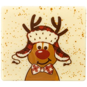 2 Embouts de Bche Rudolph avec Bonnet (9 cm) - Chocolat Blanc