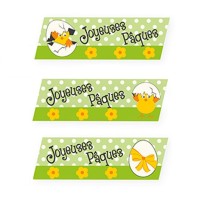 3 Plaquettes Joyeuses Pques Poussin 7 cm - Sucre