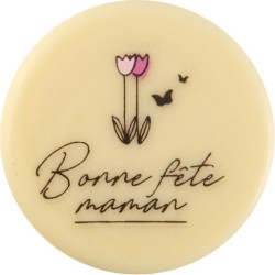 2 Mini Disques Bonne Fte Maman  3, 8 cm - Chocolat Blanc. n1