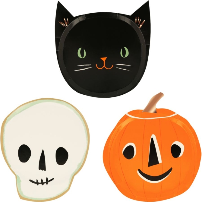 8 Assiettes Halloween 3 Designs 