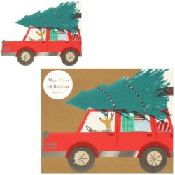 16 Petites Serviettes Voiture et Sapin de Nol. n2