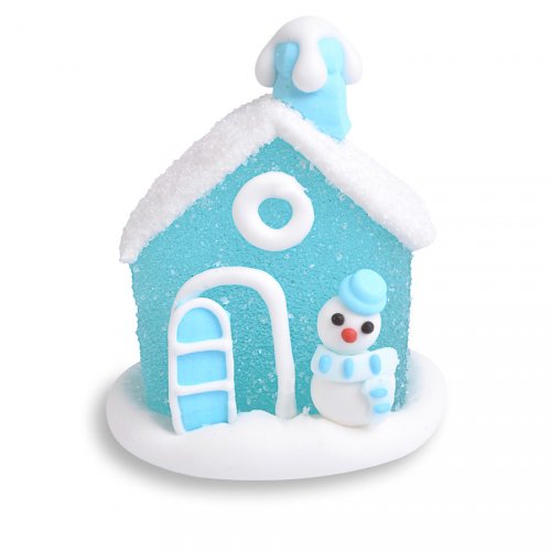 Mini Maison Enneigee 3d Bleu 4 5 Cm Sucre Pour L Anniversaire De Votre Enfant Annikids