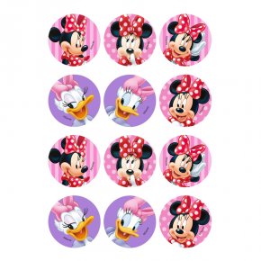 12 stickers a biscuits minnie et daisy 5 5 cm sucre - glacage gateau fortnite