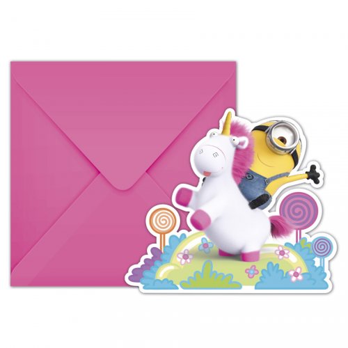 6 Invitations Minions Licorne Pour L Anniversaire De Votre Enfant Annikids