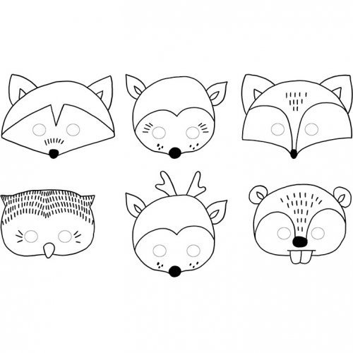 6 Masques A Colorier Animaux Bois Joli Pour L Anniversaire De Votre Enfant Annikids