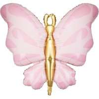 Ballon Aluminium Hlium Papillon Rose - 69 cm