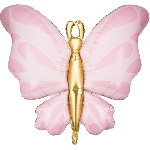 Ballon Aluminium Hlium Papillon Rose - 69 cm