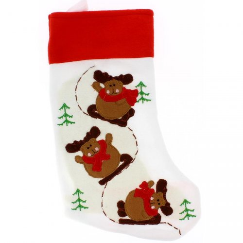 Chaussette Noel Renne 40 Cm Polyester Pour L Anniversaire De Votre Enfant Annikids