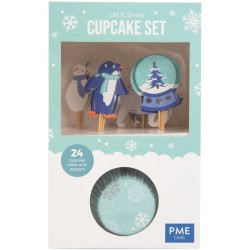 Kit 24 Caissettes et Dco Cupcakes - Snow Christmas. n1