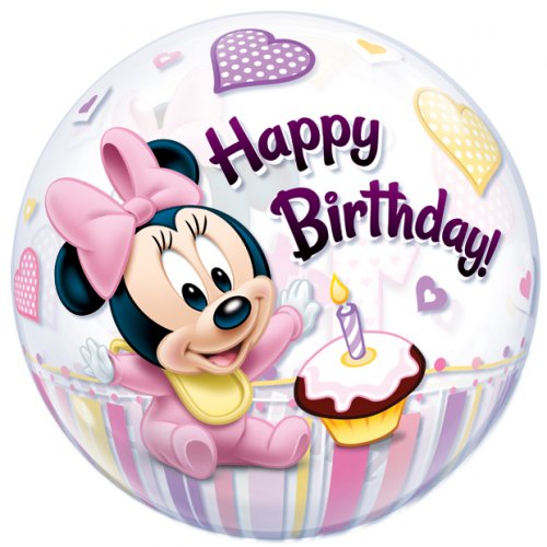 Bubble Ballon Gonfle A L Helium Minnie 1 An Pour L Anniversaire De Votre Enfant Annikids