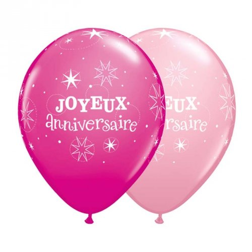 50 Ballons Joyeux Anniversaire Rose Fuchsia Pour L Anniversaire De Votre Enfant Annikids