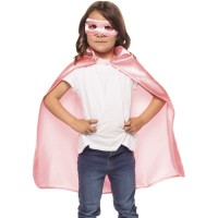 Cape et masque Super Hros rose  Taille 5-7 ans