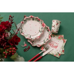 10 Assiettes Nol Traditionnel Rouge. n3