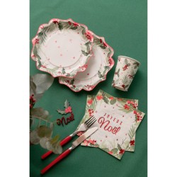 10 Assiettes Nol Traditionnel Rouge. n4