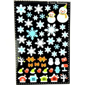 Stickers Flocons relief en feutrine