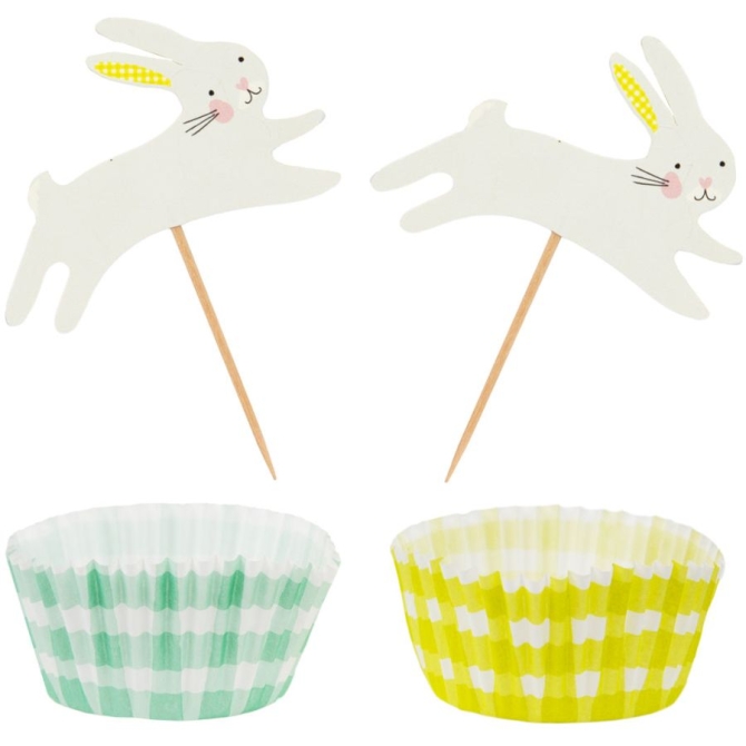 Kit 24 Caissettes et Dco Cupcakes - Lapin 