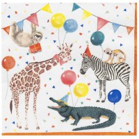 20 Serviettes Safari Animal Party