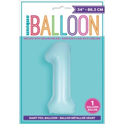 Ballon Gant Bleu Mat - Chiffre 1. n1