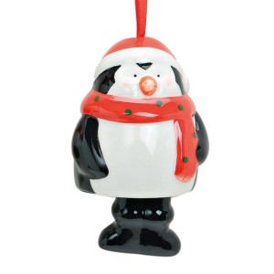 Suspension Clochette Pingouin (6 cm) - Cramique