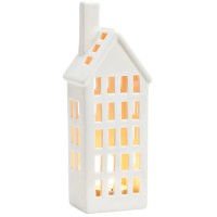 Photophore Maison Blanc 22 cm - En Porcelaine