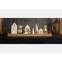 Maison avec LED Blanche 15 cm - En Porcelaine. n1