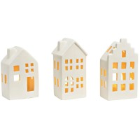 Maison Lumineuse Blanche 15 cm - En Cramique