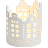 Photophore Maison Blanc 14 cm - En Porcelaine