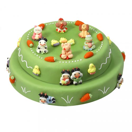 Gateau Les Animaux De La Ferme Double 24 Parts Pour L Anniversaire De Votre Enfant Annikids