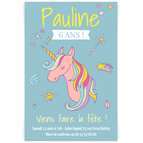 Invitation A Personnaliser Licorne Rainbow Pour L Anniversaire De Votre Enfant Annikids