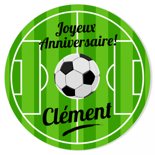 Fotocroc Rond A Personnaliser Terrain De Foot Pour L Anniversaire De Votre Enfant Annikids