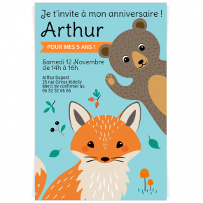 Les Invitations D Anniversaire Invitations Personnalisables Animaux De La Foret La Decoration D Anniversaire Pour Votre Enfant Annikids