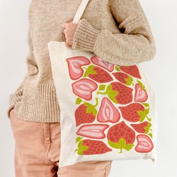 Tote bag  personnaliser - Fraises. n1