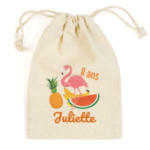 6 Pochons  personnaliser - Tropical Flamingo