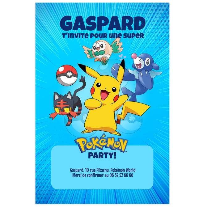 Invitation  personnaliser - Pokmon 