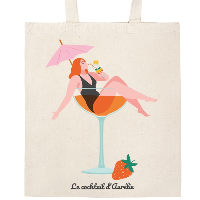 Tote bag  personnaliser - Le cocktail 