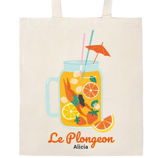 Tote bag  personnaliser - Le plongeon 