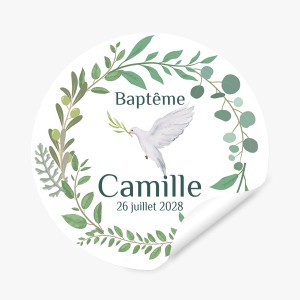 Etiquettes adhsives  personnaliser - Baptme Colombe