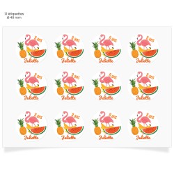 Etiquettes adhsives  personnaliser - Tropical Flamingo. n2