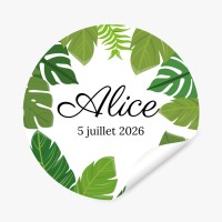 Etiquettes adhsives  personnaliser - Feuilles tropicales